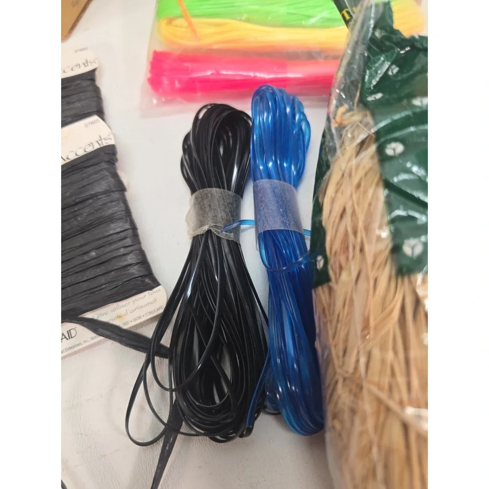Raffia Paper Ribbon Twine Craft Gift Wrap Pink Purple Blue Green Large Lot